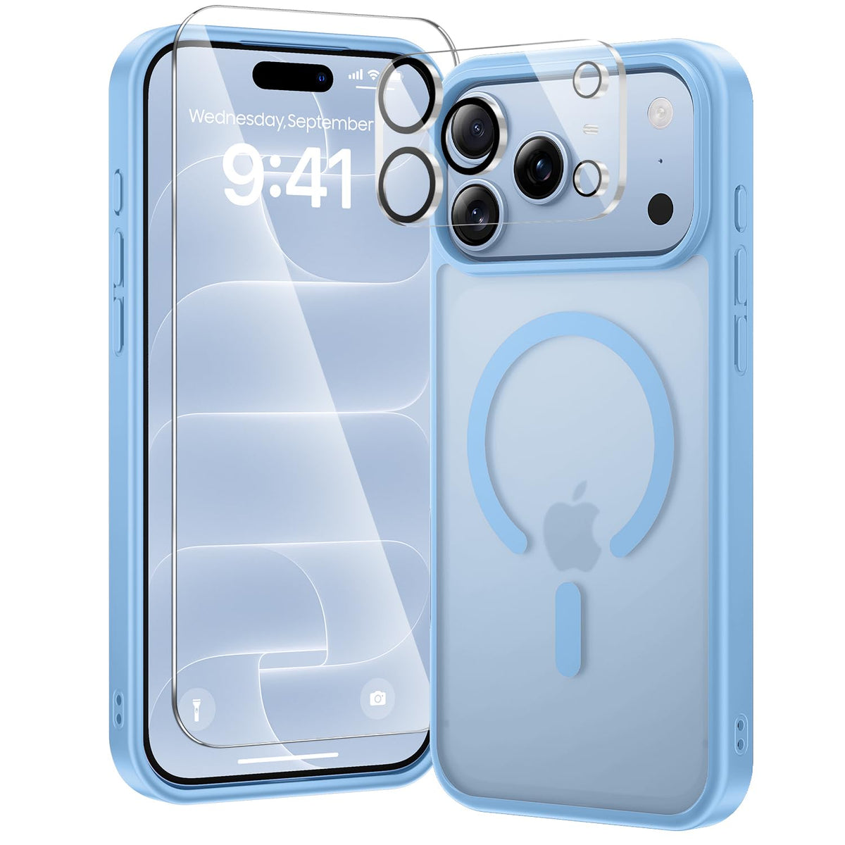 toushion 3 in 1 for iPhone 15 Plus Case Transparent