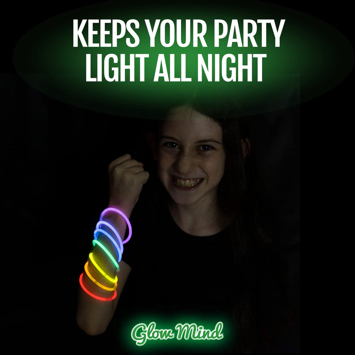 100 Glow Sticks Bulk Party Pack, 8" Halloween Glow Bracelets and Necklaces