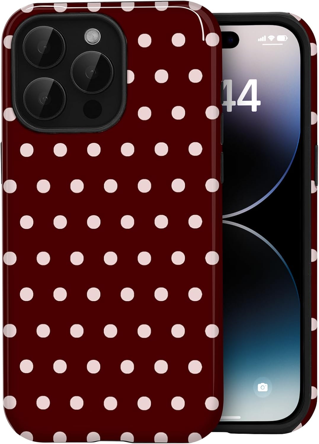 for iPhone 12/12 Pro Cute Polka Dot Phone Case, Yellow