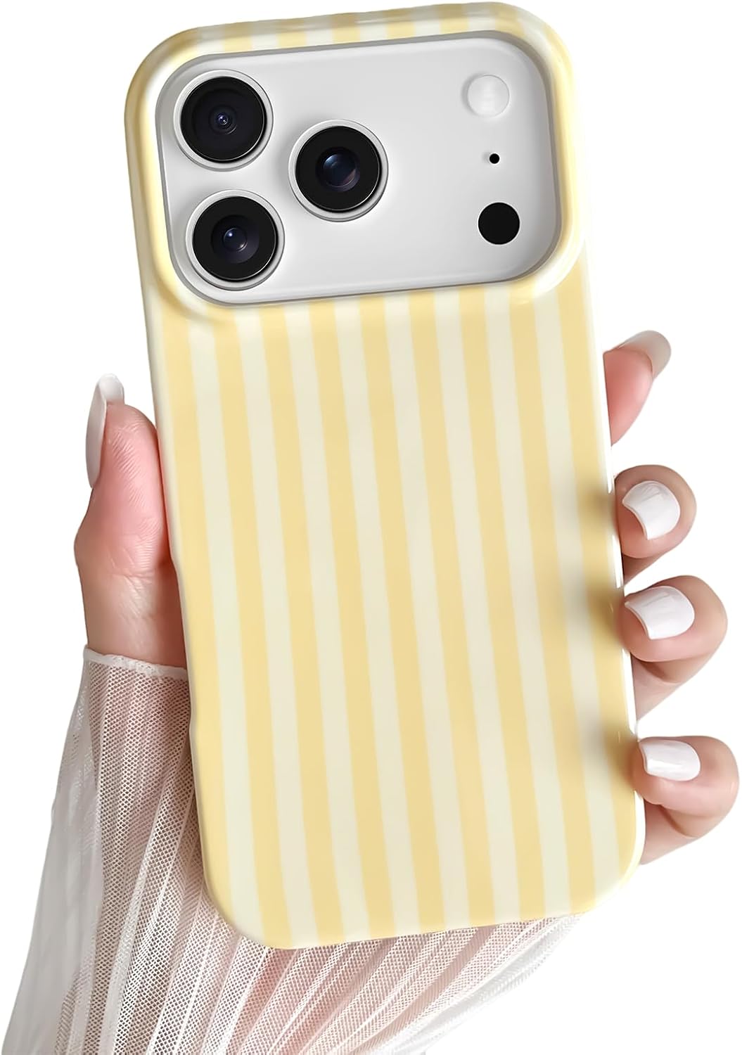 Yeddabox for iPhone 17 Pro Max Case Cute Striped Phone Case Soft TPU Slim Shockproof Phone Cover for Women Girls, Pink