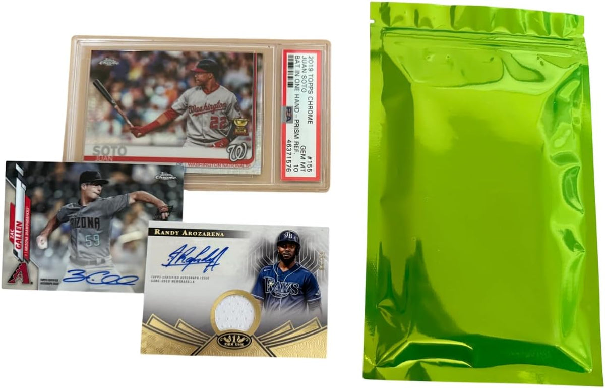 High Cheese Baseball Triple Play Mystery Pack with 1 PSA Graded Card, 2 Autographed Baseball Cards