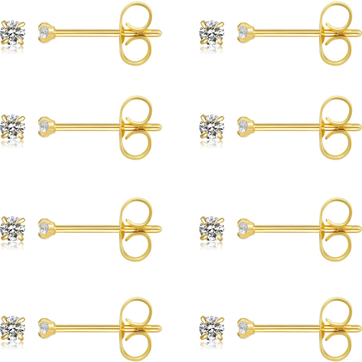 10 Pairs Small Stud Earrings for Women Hypoallergenic Multiple Piercings