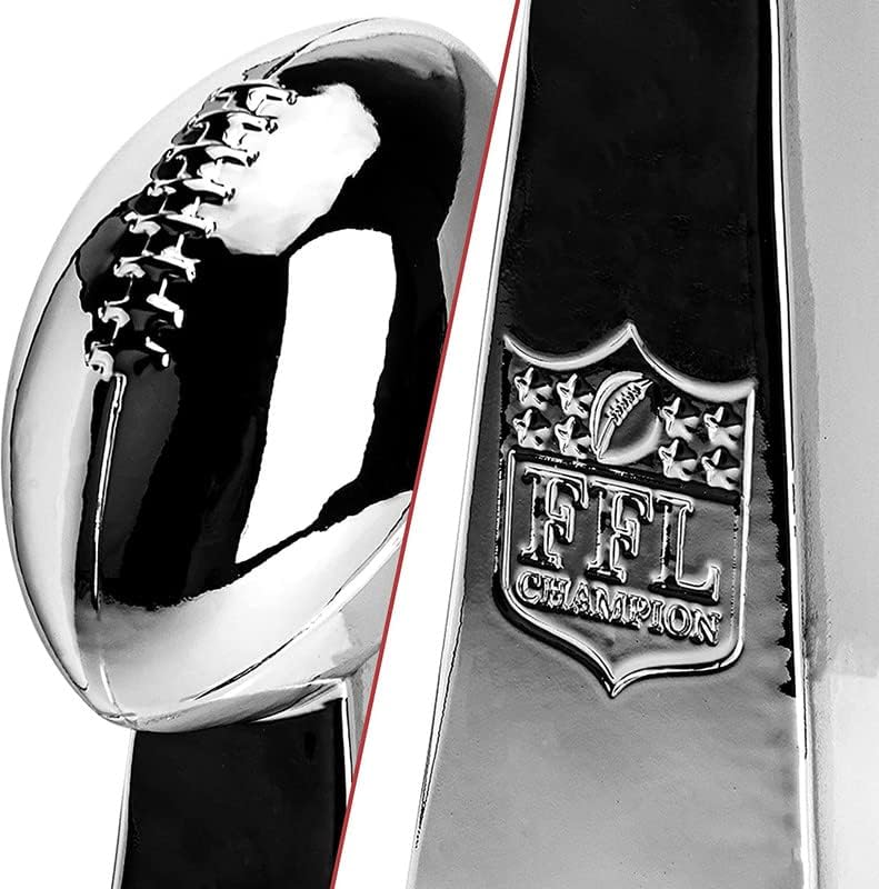 Spire Designs Fantasy Football Trophy - Chrome Replica Championship Trophy - First Place Winner Award for League - 2 Sizes