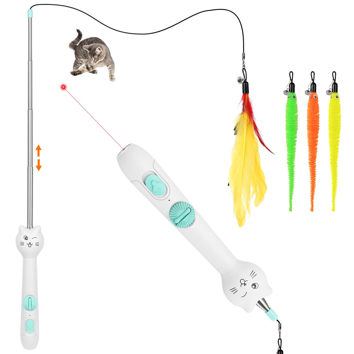 TBTeek Cat Toys, Rechargeable, 3 Light Modes & 5 Fun Patterns