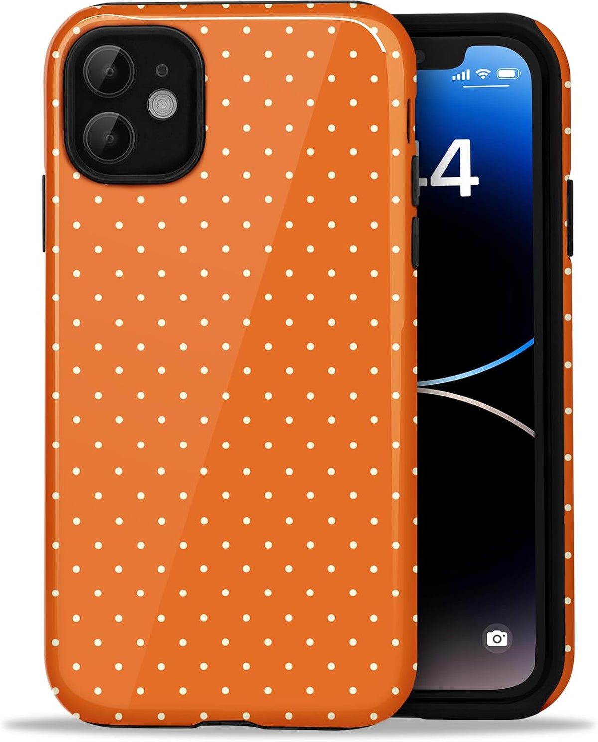 for iPhone 12/12 Pro Cute Polka Dot Phone Case, Yellow
