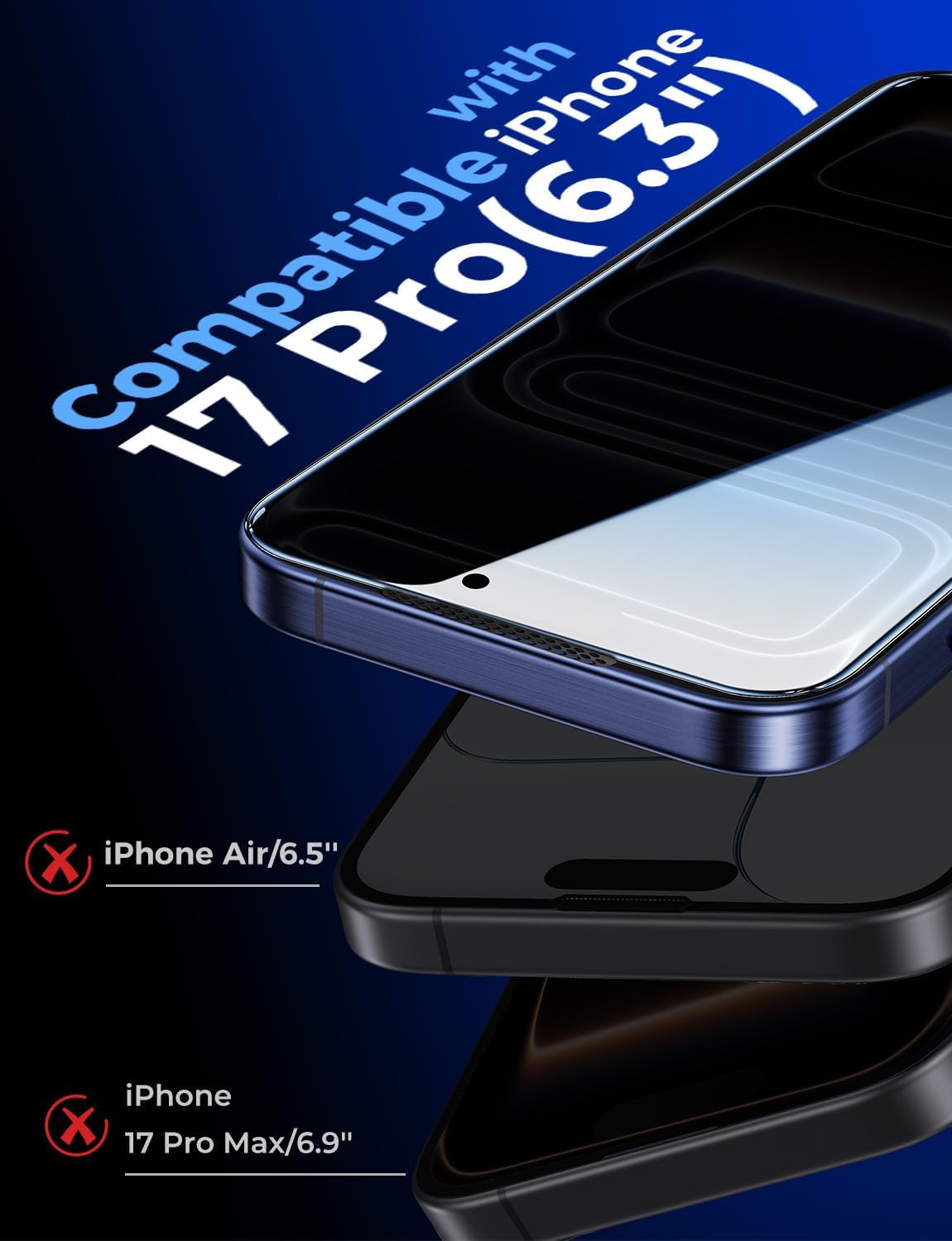 MAGIC JOHN 2 Pack for iPhone 17 Pro Max 6.9 inch Privacy Glass Screen Protector-[Anti-Spy] Auto Dust-Elimination, Bubble Free, Easy Installation, Daily Drop Protection