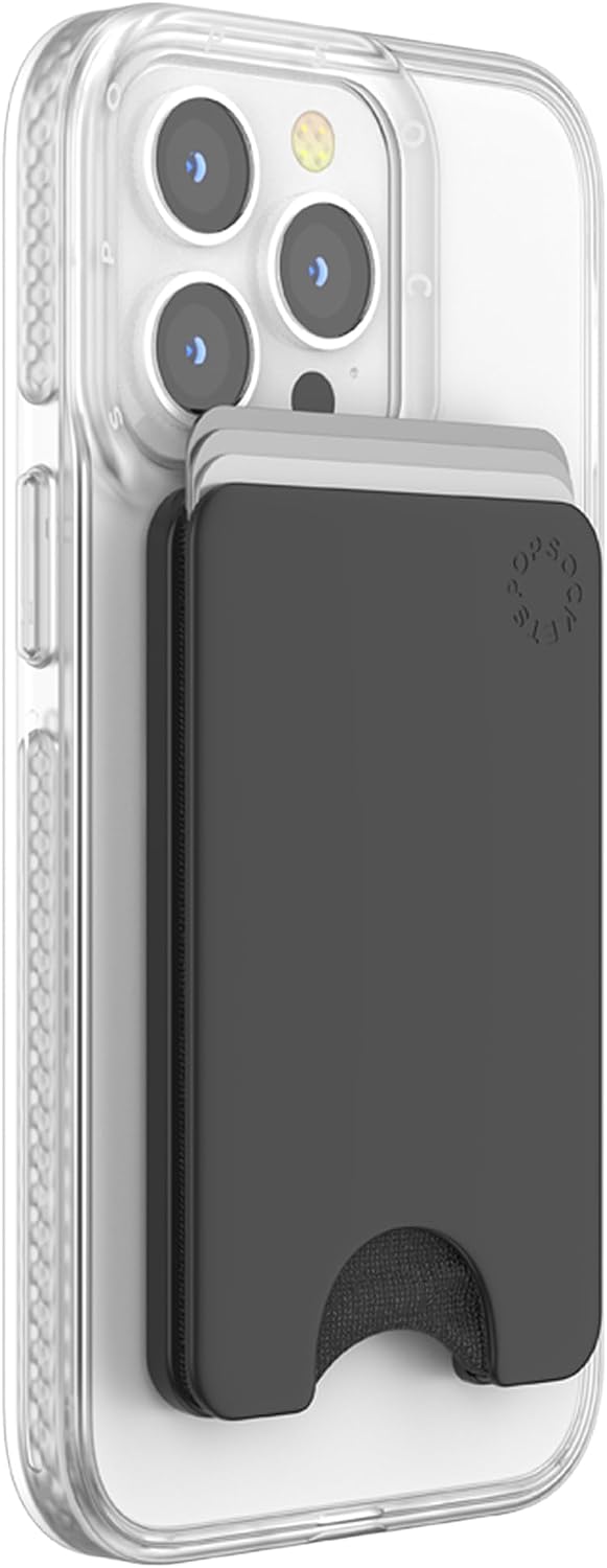 PopSockets Phone Wallet for MagSafe with Grip- Black