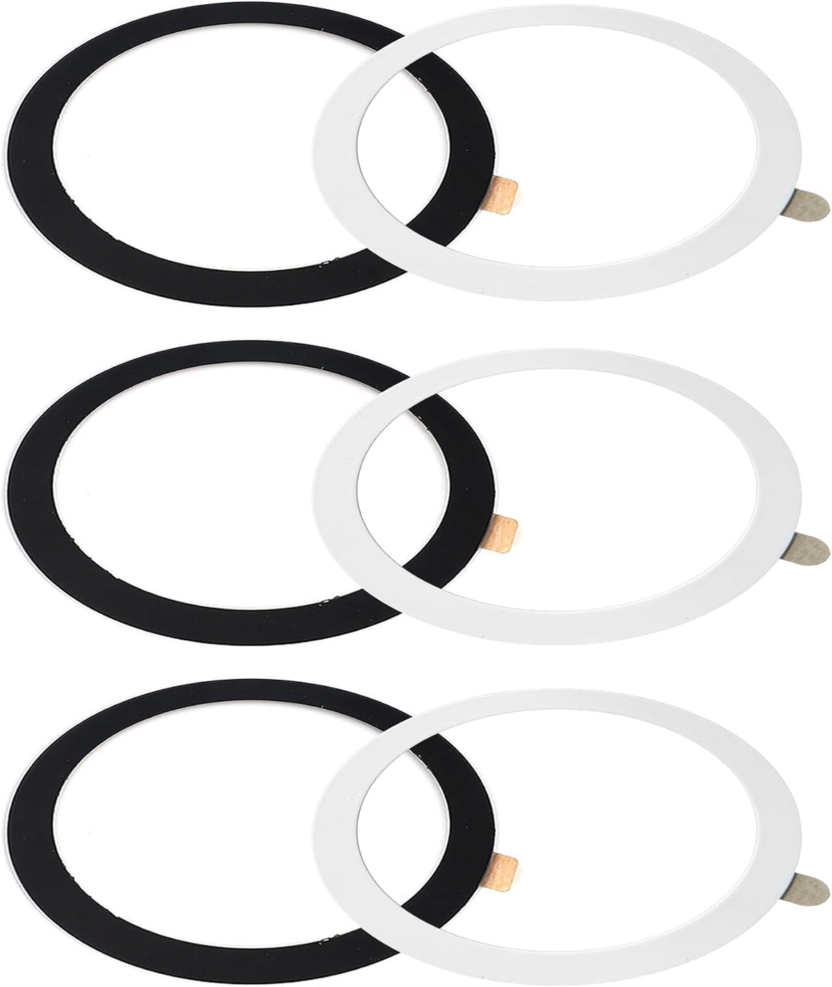 TENOC Universal Metal Ring Sticker, 6Pcs, Black
