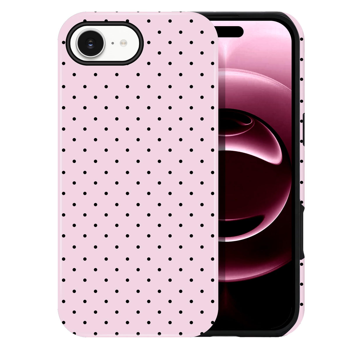 Polka Dot Pattern Phone Case for iPhone 17 6.3", White
