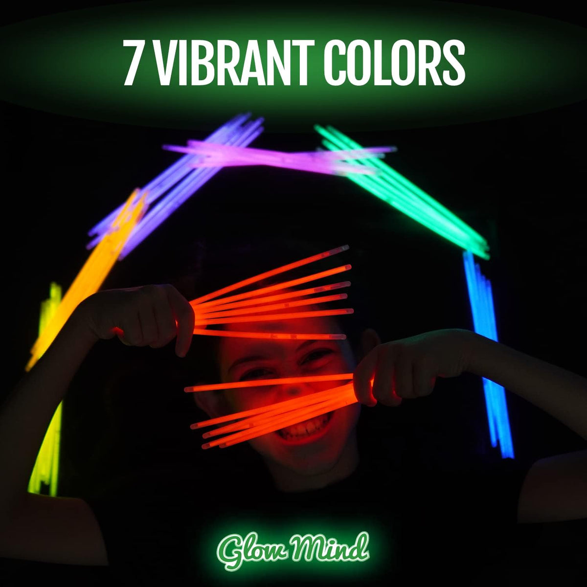 100 Glow Sticks Bulk Party Pack, 8" Halloween Glow Bracelets and Necklaces