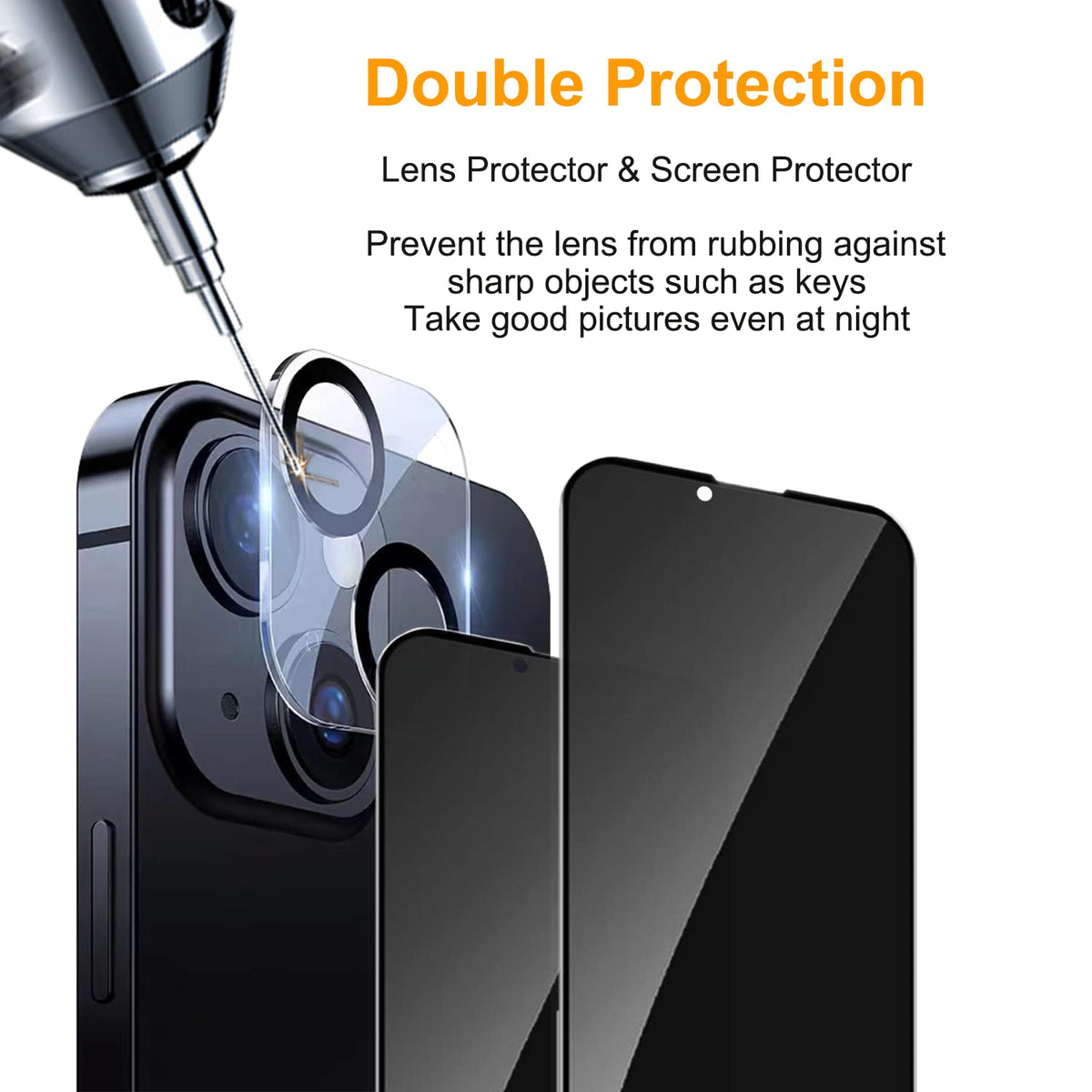 PEHAEL for iPhone 18 Pro Privacy Screen Protector+Camera Lens Protector