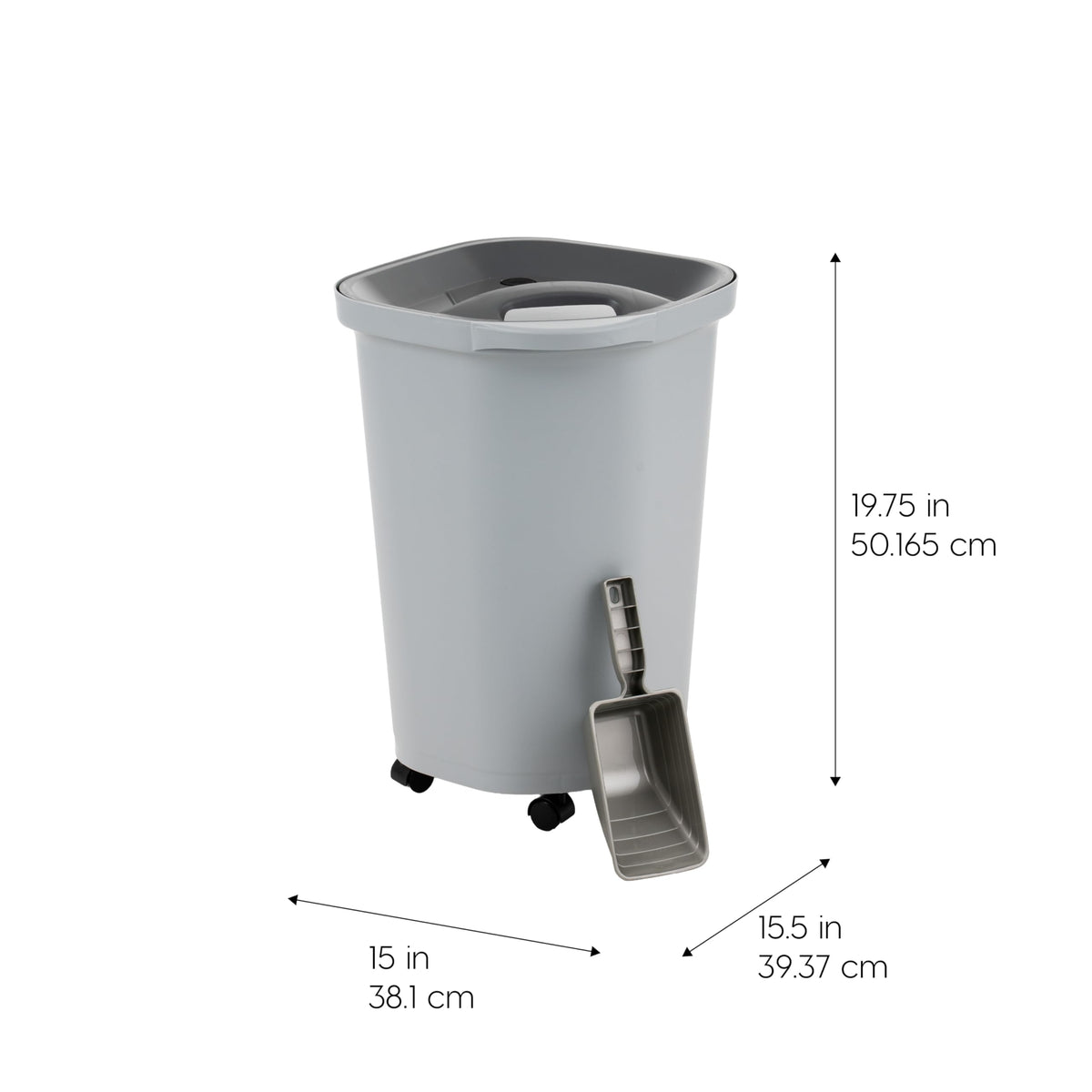 IRIS USA Dog Food Storage Container, Airtight, 30 lb Capacity, Wheels