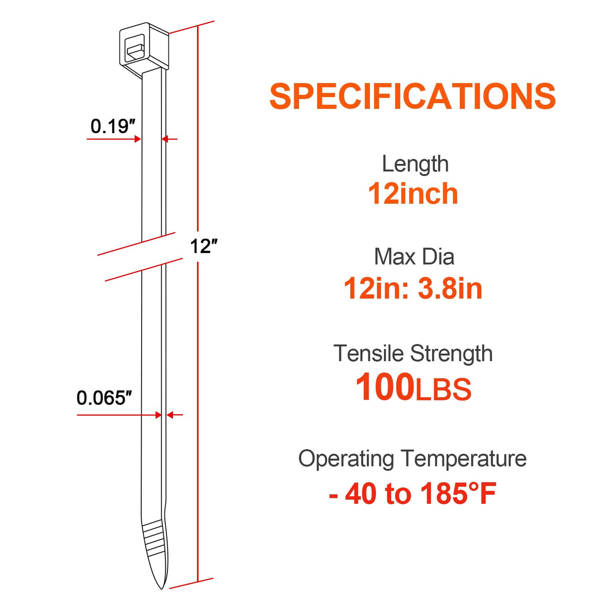 12 Inch Zip Ties Double Sided Toothed (Bulk 1000 Pack),100 LBS Tensile Strength Heavy Duty Cable Wire Ties With Self-Locking Adjustable More Durable Nylon Tie Wraps for Indoor Outdoor