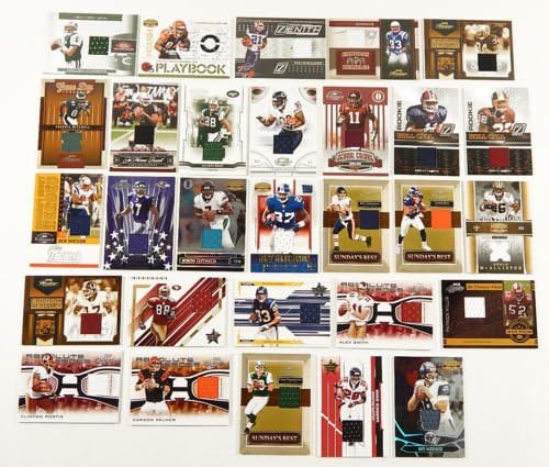 NFL Football Card Relic Game Used Jersey Autograph Hit Lot with 10 Relic Autograph or Jersey Cards Per Lot Perfect Party Favor or for NFL Collector or Fanatic Football Fan Every Lot is Unique
