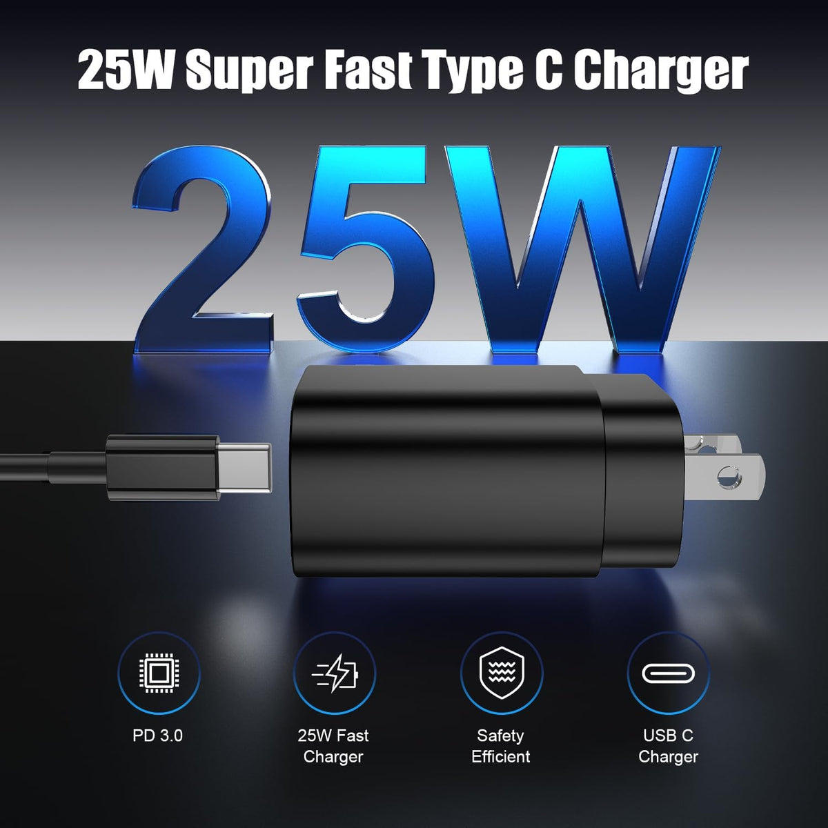 Type C Charger Fast Charging,4Pack 25W Super USB C Fast Charger Block