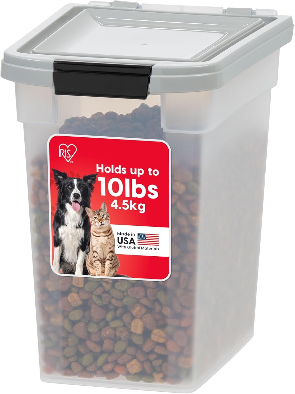 IRIS USA Dog Food Storage Container, Airtight, 30 lb Capacity, Wheels