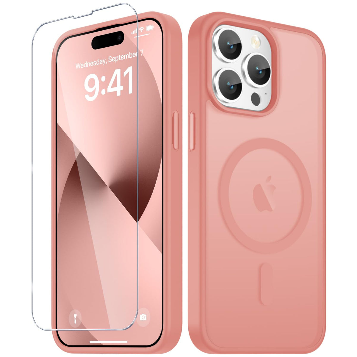 YENAPOON for iPhone 16 Plus Case, Matte Magnetic Phone Cover, Pink