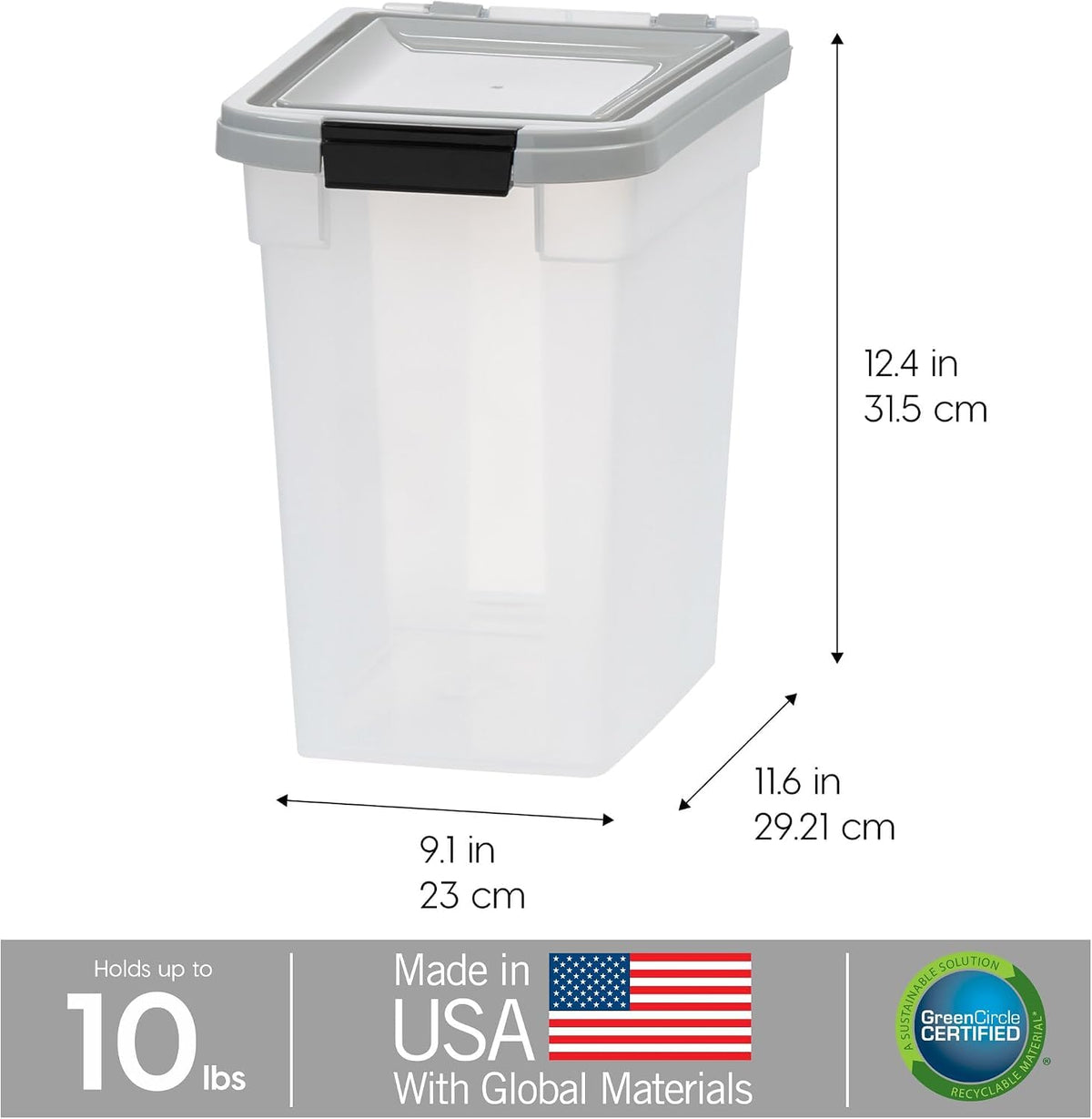 IRIS USA Dog Food Storage Container, Airtight, 30 lb Capacity, Wheels