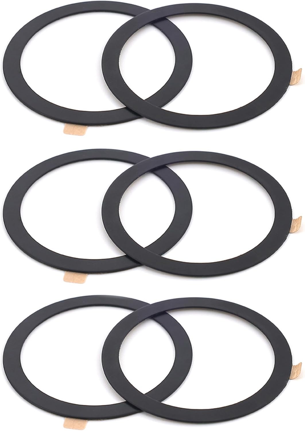 TENOC Universal Metal Ring Sticker, 6Pcs, Black