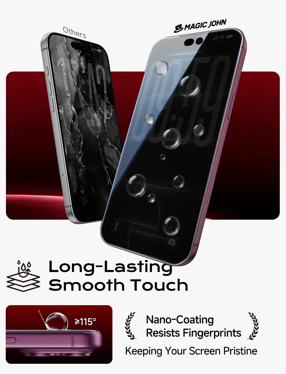 MAGIC JOHN Privacy for iPhone 18 Pro Max Screen Protector 6.9 inch