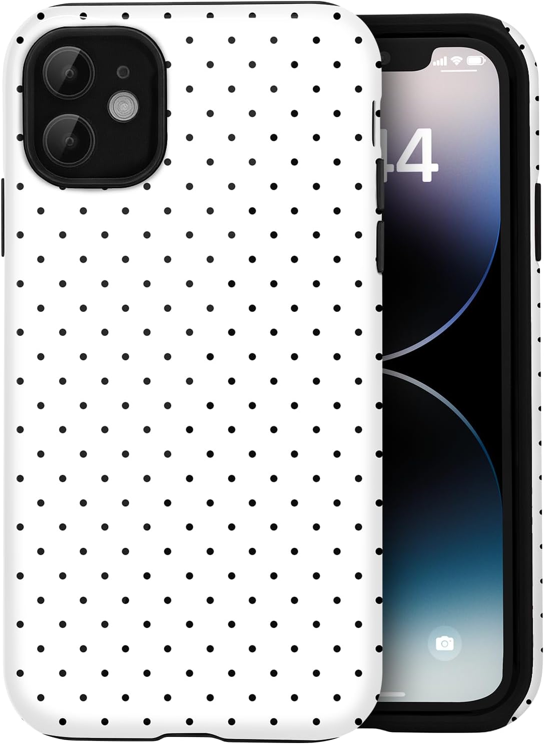 for iPhone 12/12 Pro Cute Polka Dot Phone Case, Yellow