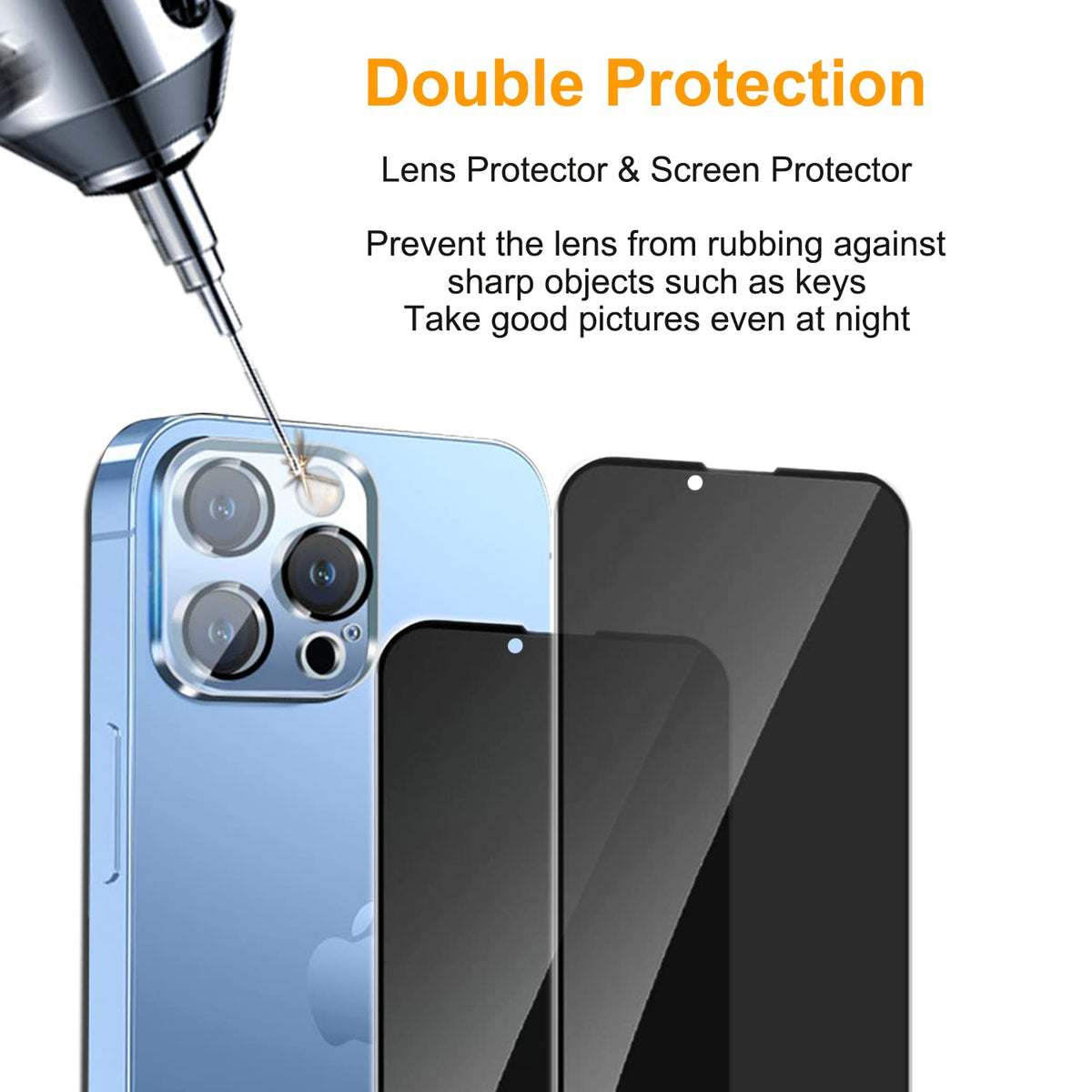 PEHAEL for iPhone 18 Pro Privacy Screen Protector+Camera Lens Protector