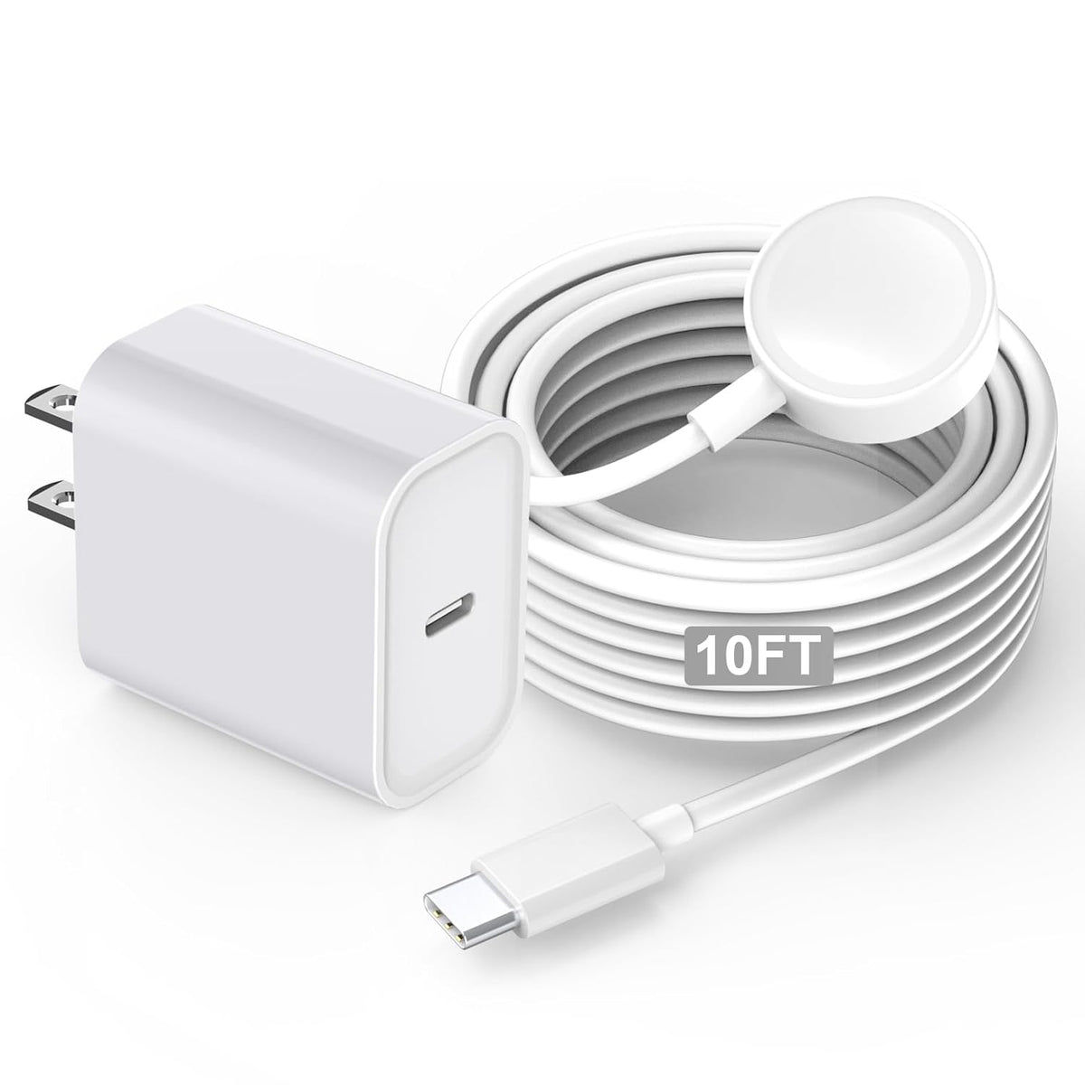 Fast Charger for Apple Watch Charger, USB C iPhone Watch Charger Plug Adapter & Long 6.6FT iWatch Portable Wireless Fast Charging Cable Cord Compatible with Apple Watch Series 10/9/8/7/SE/6/5/4/3/2/1