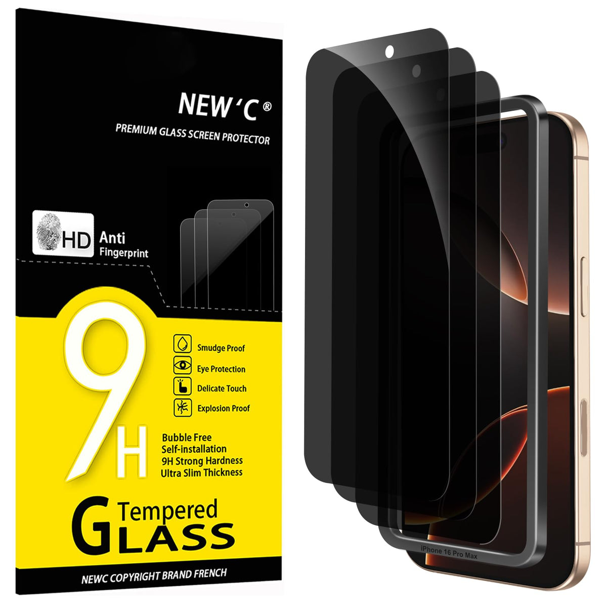 NEW'C for iPhone 17 Pro Max, iPhone 16 Pro Max Screen Protector HD Clear