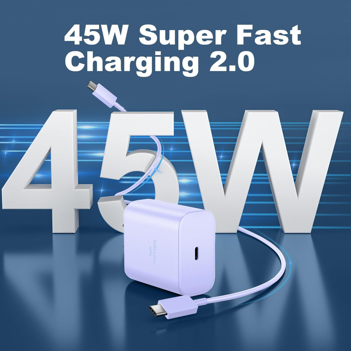 Type C Charger Fast Charging, 45W USB-C Super Fast Type C Wall Charger for Samsung Galaxy S26 S25 S24 S23 Ultra/S26 S25 S24 S23 S22 S21S20/Note 10/20, PPS Android Charger Block with 8FT Cable-Black