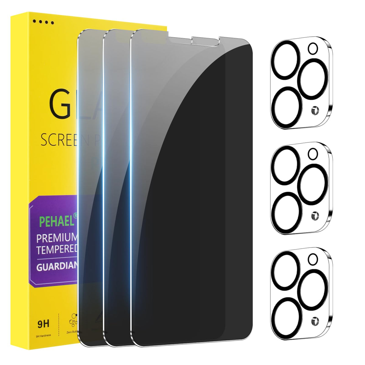 PEHAEL for iPhone 18 Pro Privacy Screen Protector+Camera Lens Protector