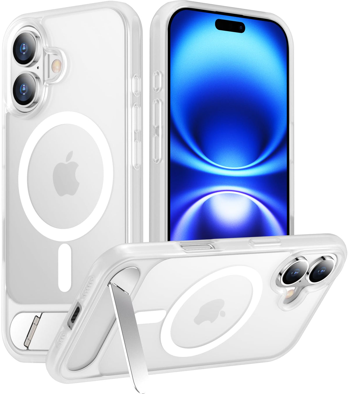 Temdan Magnetic Compatible with iPhone 16 Pro Max Case, [Built-in Invisible Kickstand][Compatible with MagSafe] [Military Grade Shockproof] Slim Translucent Matte Phone Case for iPhone 16 Pro Max 6.9"