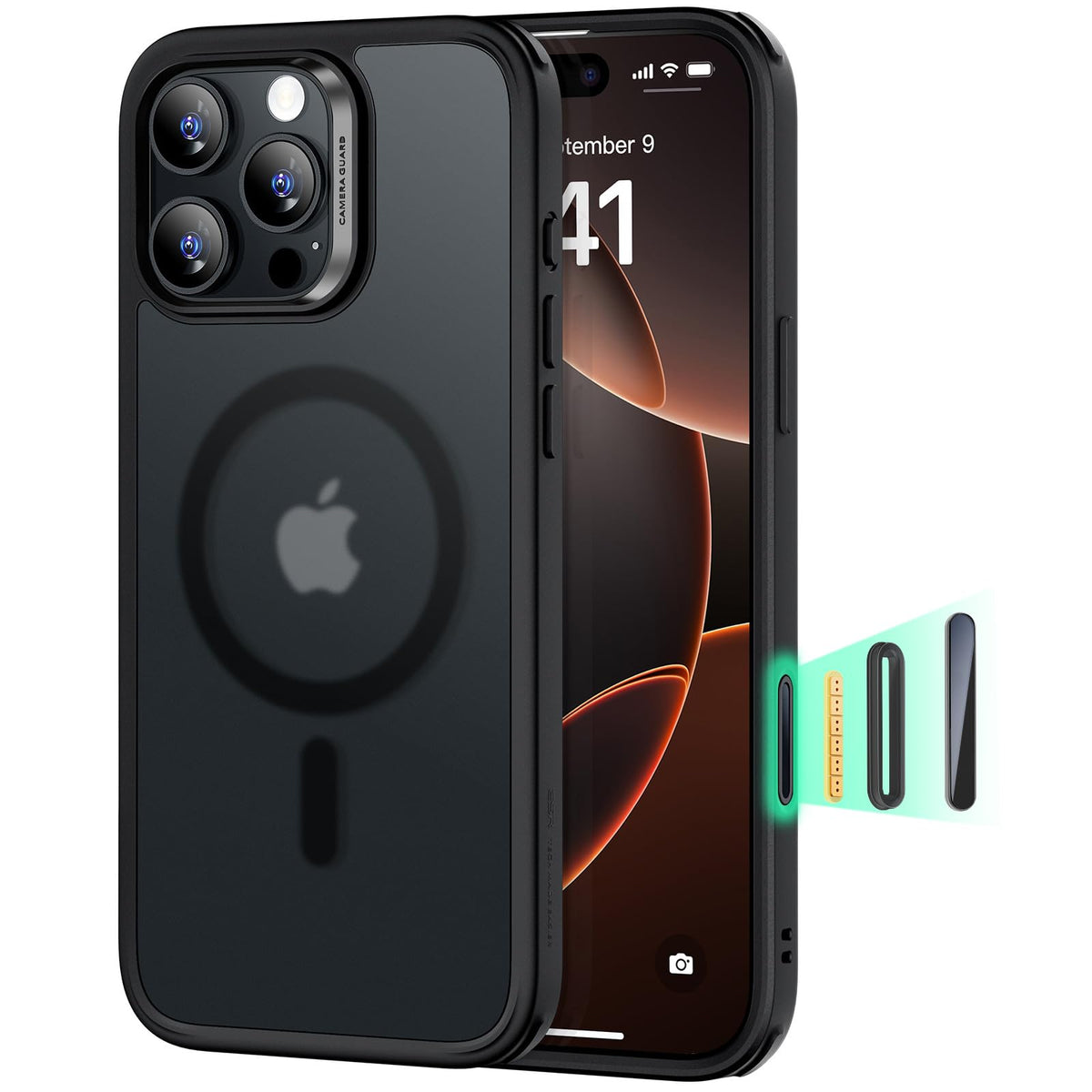 ESR Classic Hybrid for iPhone 18 Pro Max/17 Pro Max Case, Frosted Black