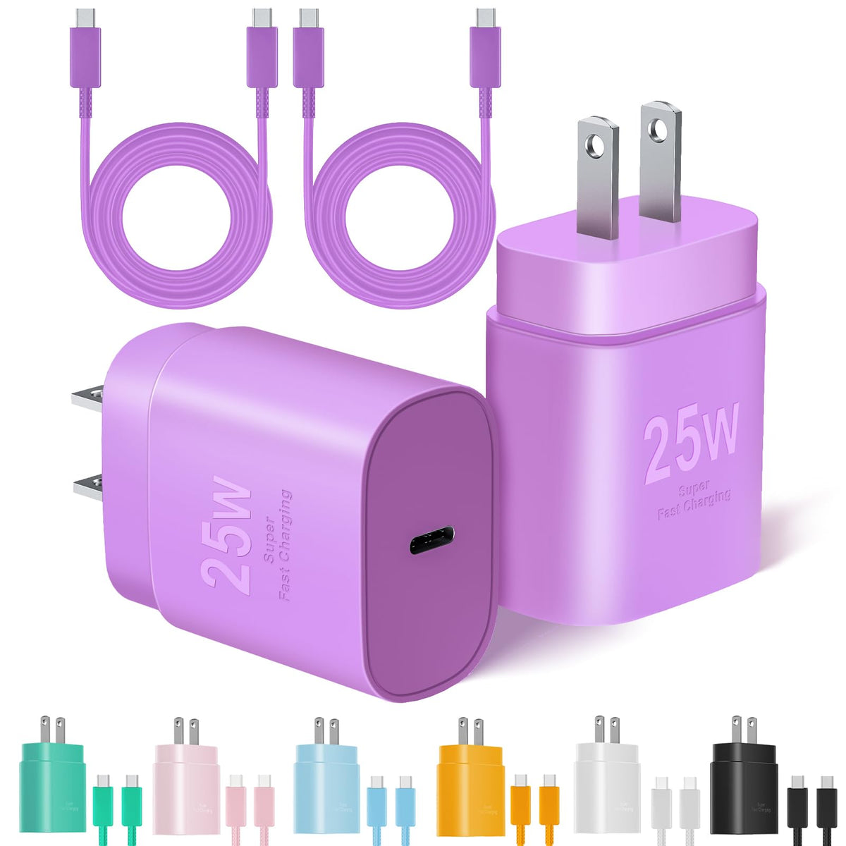 Type C Charger Fast Charging, 2Pack [10FT&6FT] Long USB C Cable with 25W Phone Super Fast Charger Block Compatible with Galaxy S26+/S25 Ultra,iPhone 18/17/16/Air/Plus/Pro Max/Duo