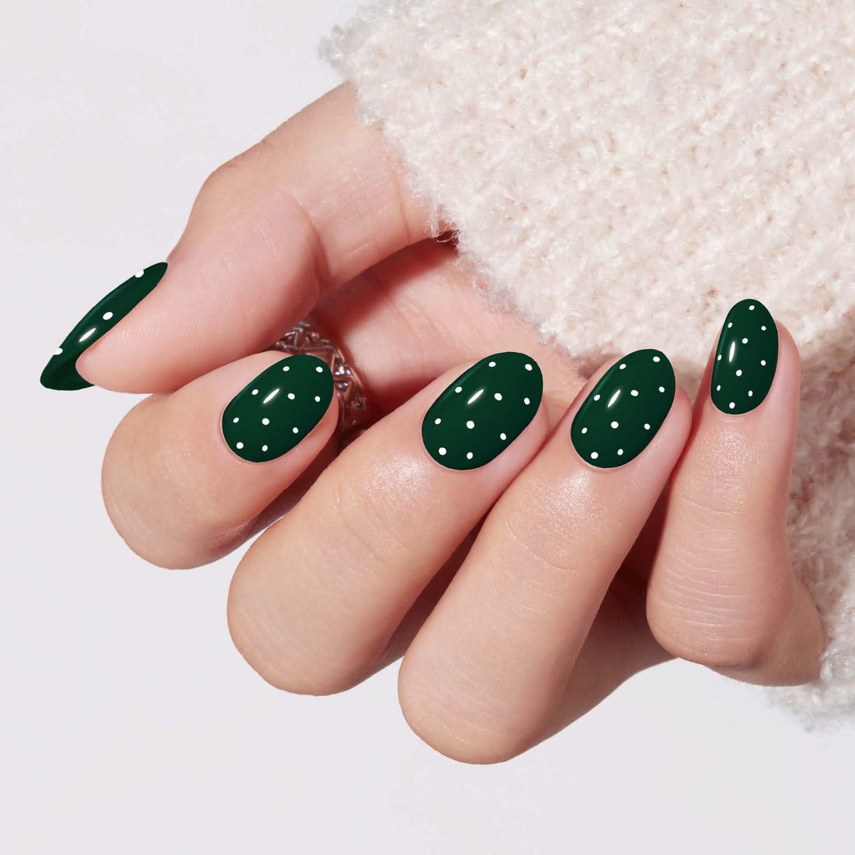 Modelones Black Press on Nails Short, Halloween Oval Fall Fake Nails