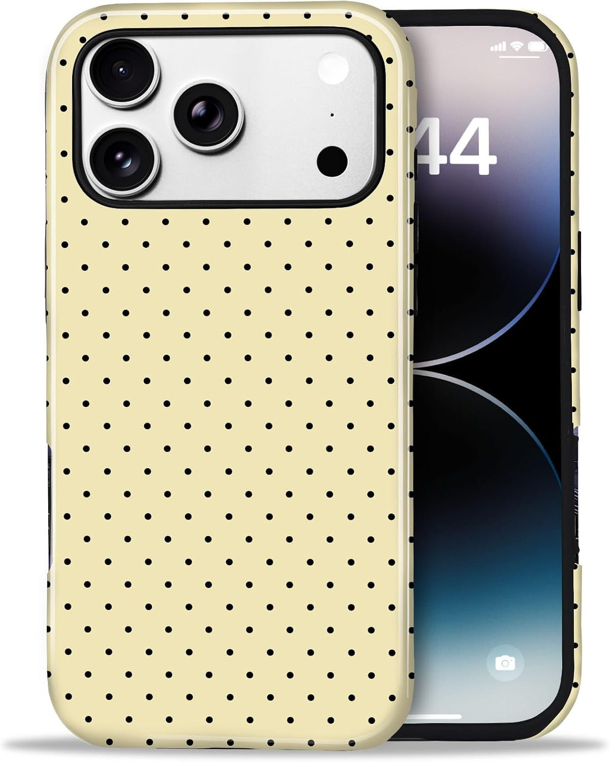 for iPhone 12/12 Pro Cute Polka Dot Phone Case, Yellow