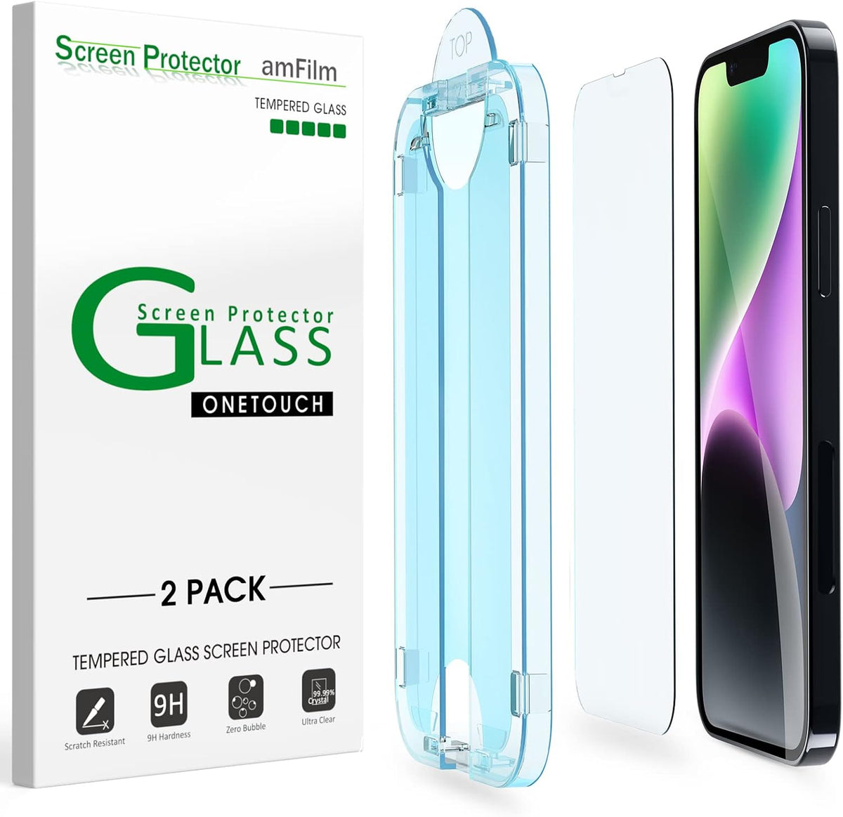 amFilm OneTouch for iPhone 18 Pro 6.3'' Screen Protector Tempered Glass