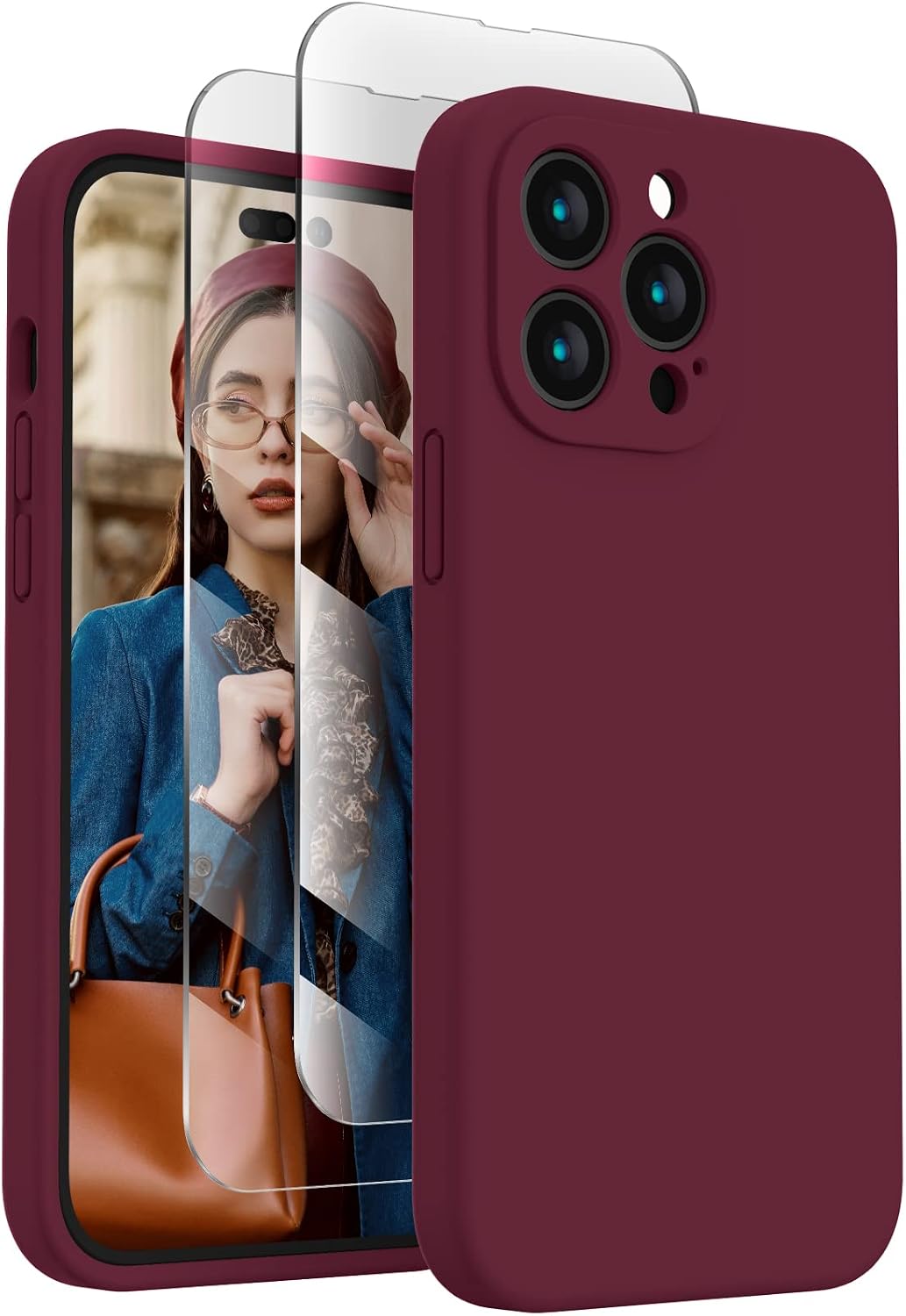 FireNova Designed for iPhone 14 Pro Case, 6.1", Plum (Burgundy)