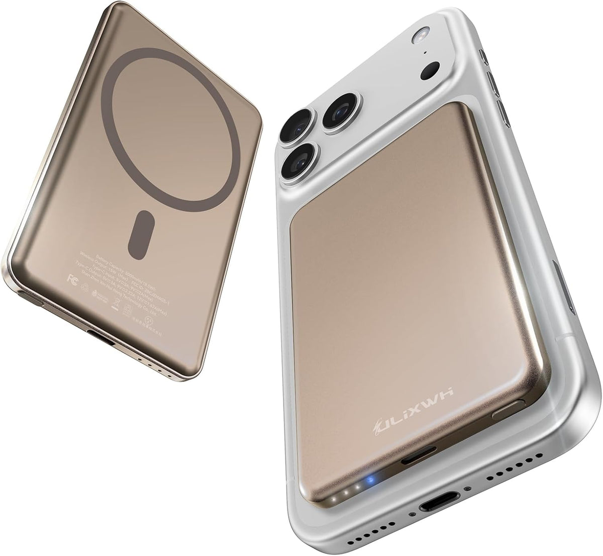 [0.3" Ultra Slim] [Alloy-Made] ULiXWH for Magsafe Portable Charger iPhone