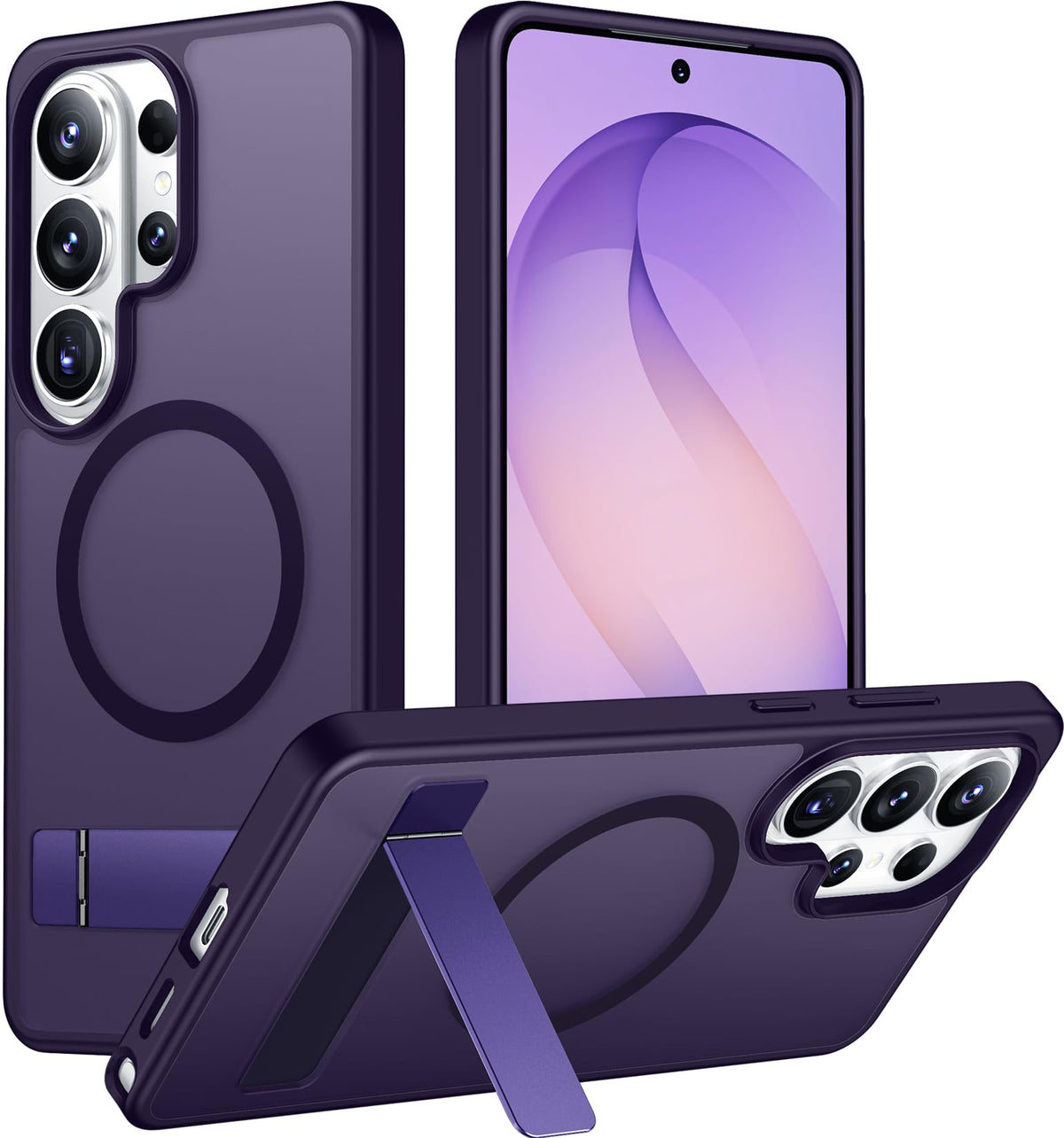 Temdan Magnetic Compatible with iPhone 16 Pro Max Case, [Built-in Invisible Kickstand][Compatible with MagSafe] [Military Grade Shockproof] Slim Translucent Matte Phone Case for iPhone 16 Pro Max 6.9"