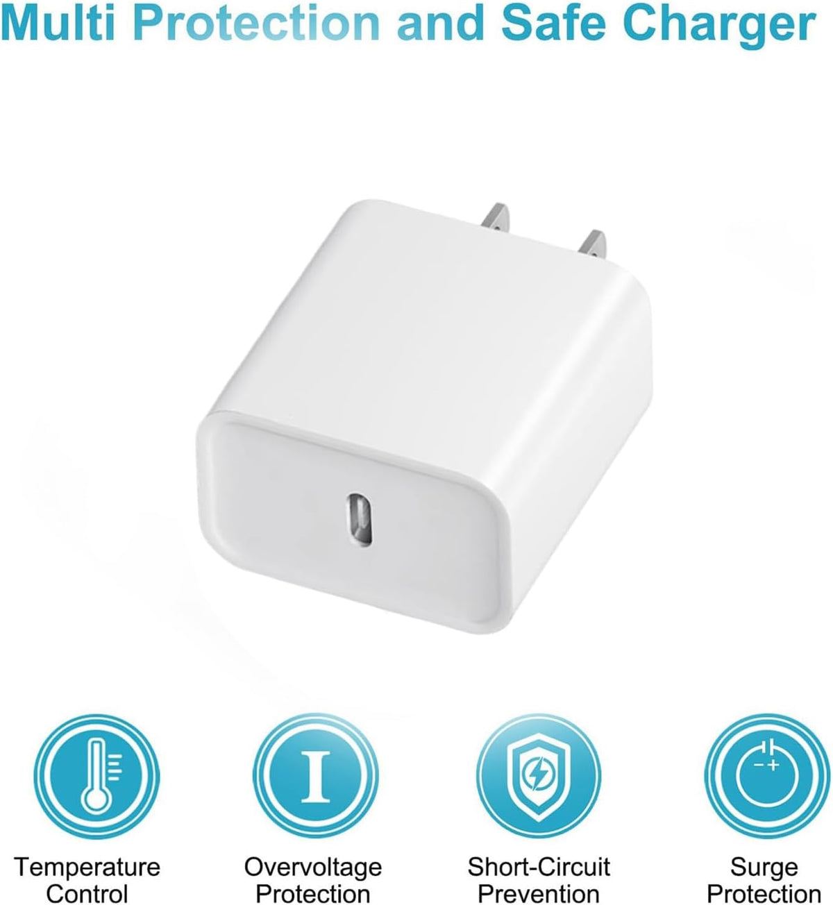 20W Fast Charger, 4Pack USB-C Port Charger with Type C-C Cable