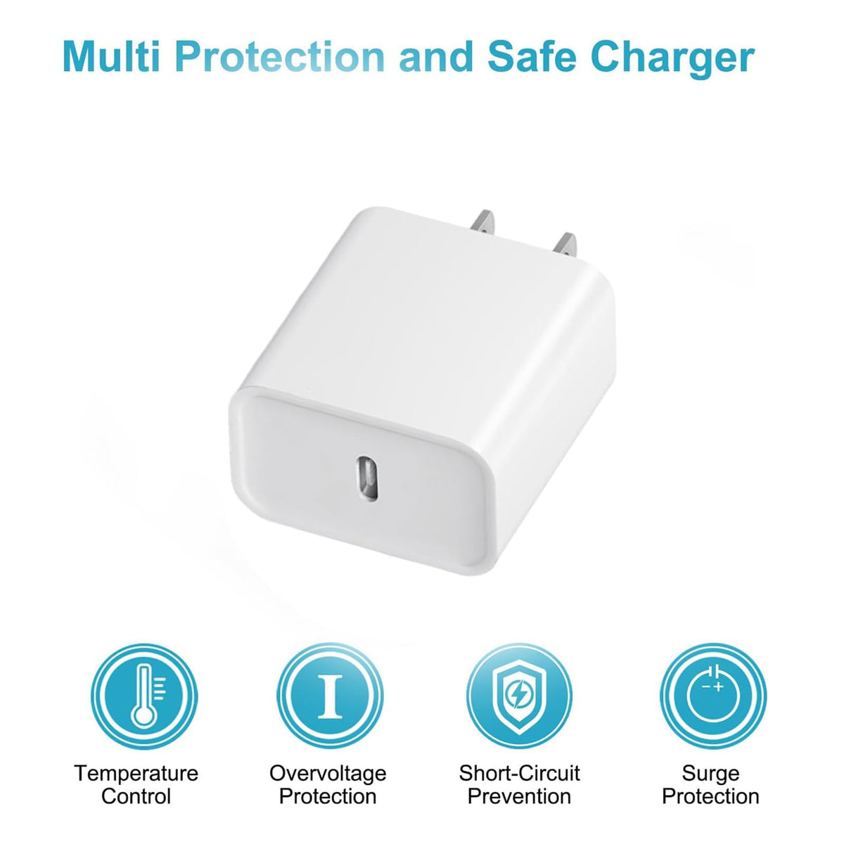 20W Fast Charger, 4Pack USB-C Port Charger with Type C-C Cable
