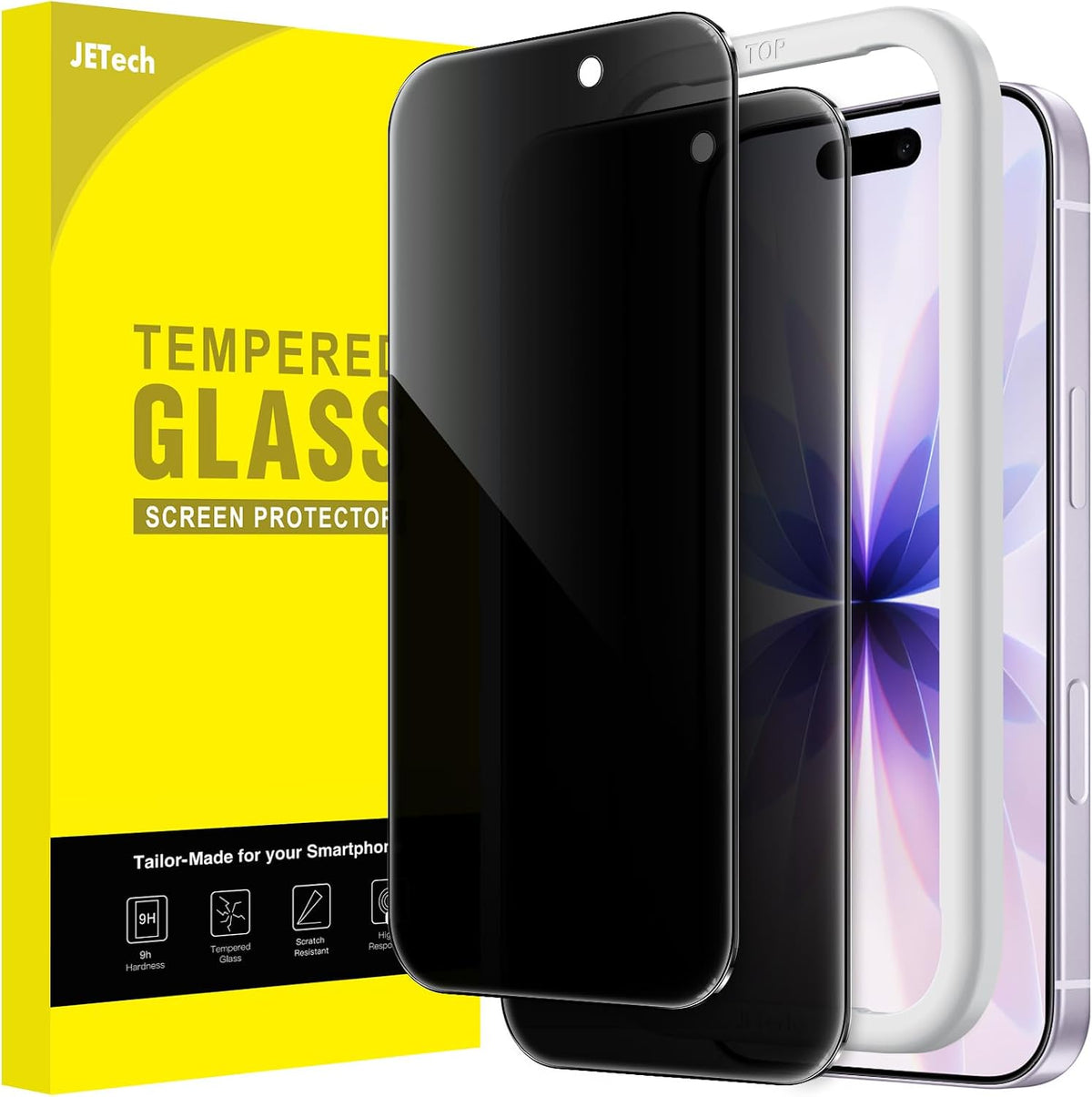 JETech Privacy Screen Protector for iPhone 16 Pro Max, 2-Pack
