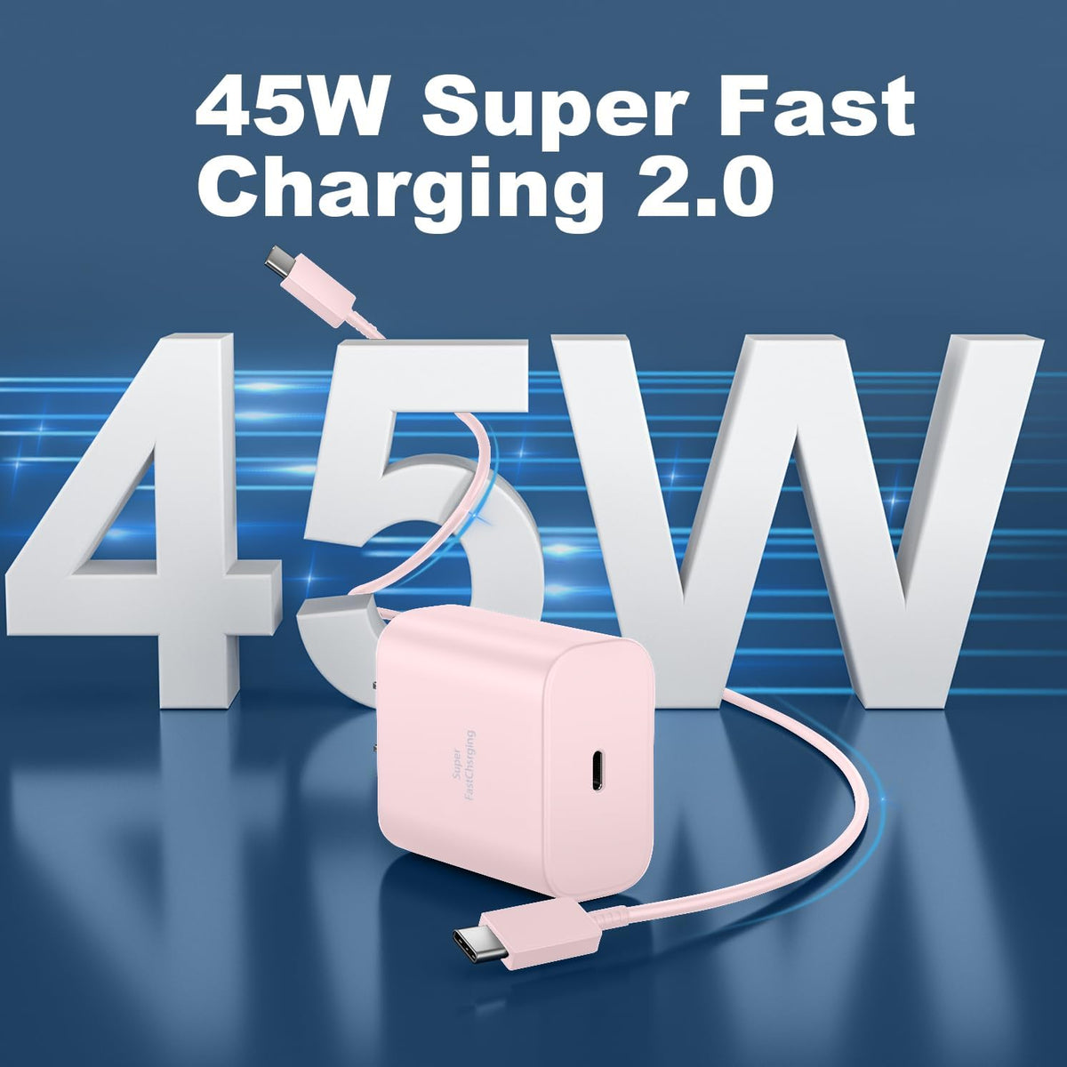 Type C Charger Fast Charging, 45W USB-C Super Fast Type C Wall Charger for Samsung Galaxy S26 S25 S24 S23 Ultra/S26 S25 S24 S23 S22 S21S20/Note 10/20, PPS Android Charger Block with 8FT Cable-Black