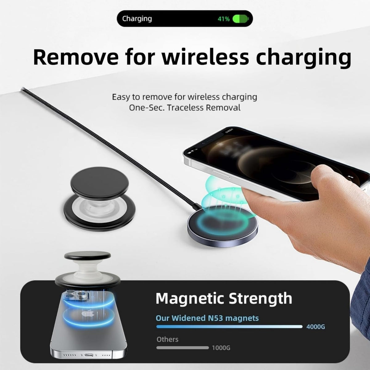 Grippopso Expandable Collapsible Mobile Phone Grip Stand Holder, Sky Blue