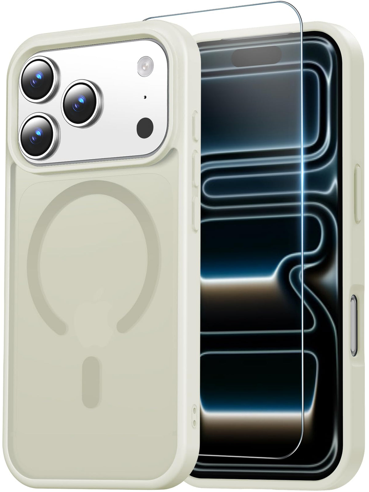 Temdan for iPhone AIR Case with Screen Protector Beige