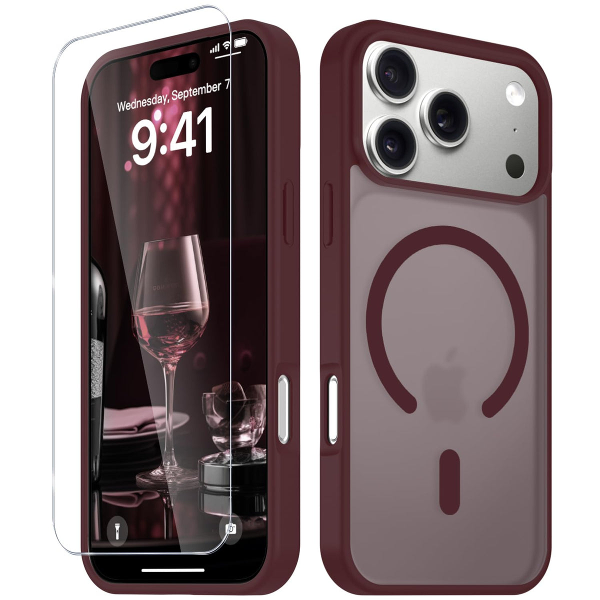 YENAPOON for iPhone 16 Plus Case, Matte Magnetic Phone Cover, Pink