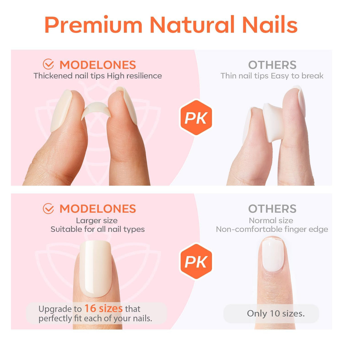 Modelones Black Press on Nails Short, Halloween Oval Fall Fake Nails
