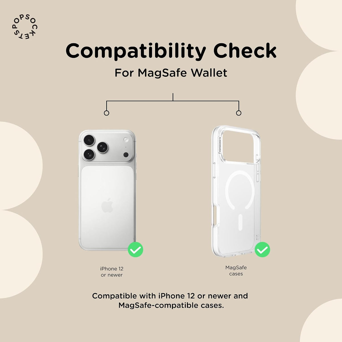 PopSockets Phone Wallet for MagSafe with Grip- Black