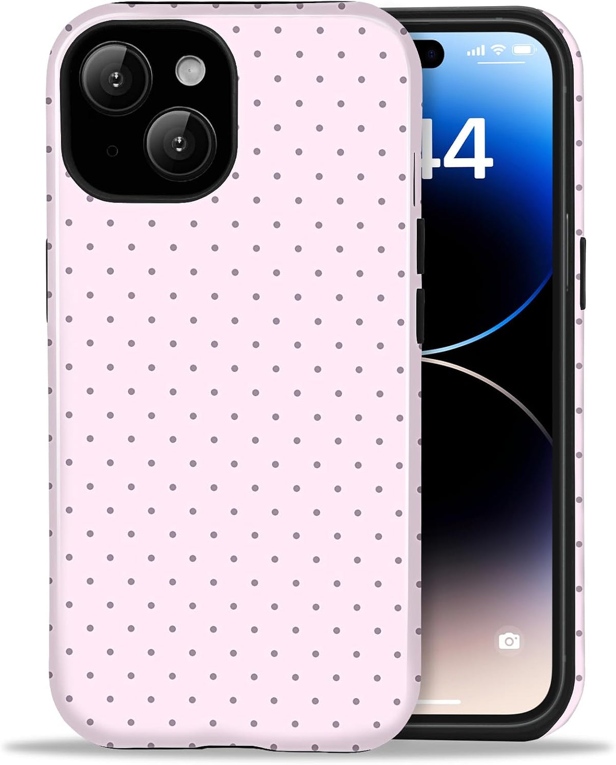 for iPhone 12/12 Pro Cute Polka Dot Phone Case, Yellow