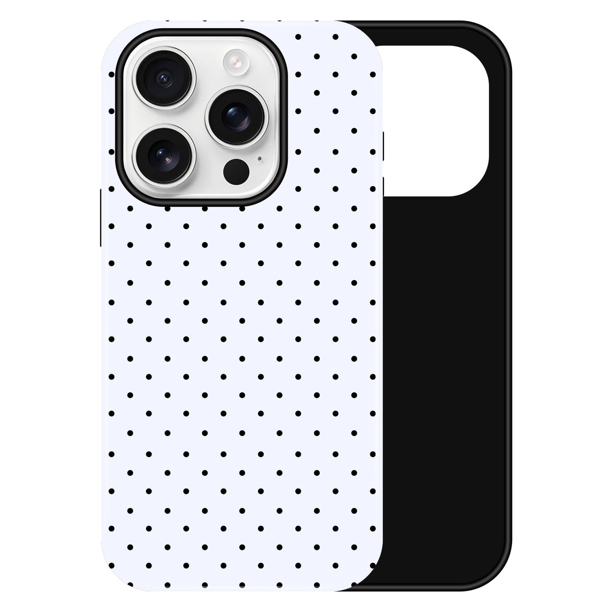 Polka Dot Pattern Phone Case for iPhone 17 6.3", White